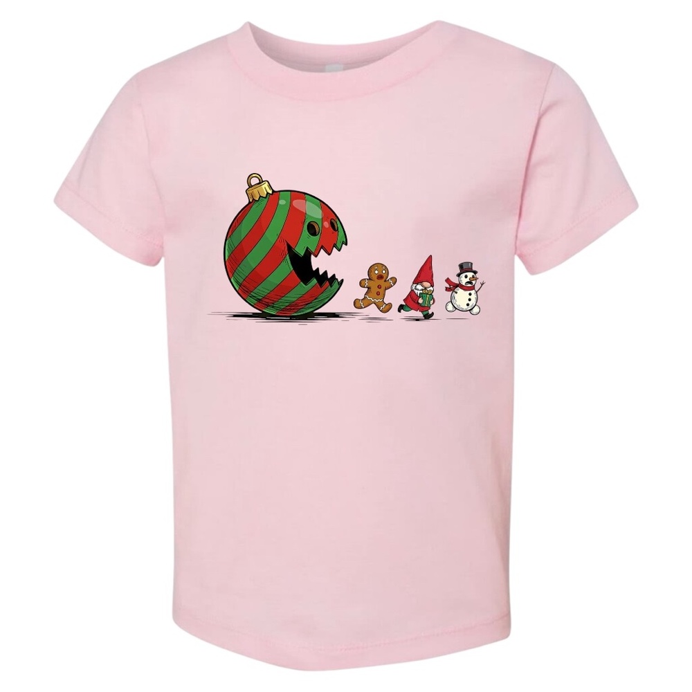 Holiday Chase Kids T-shirt Girl or boy Gingerbread, snowman ornament any size